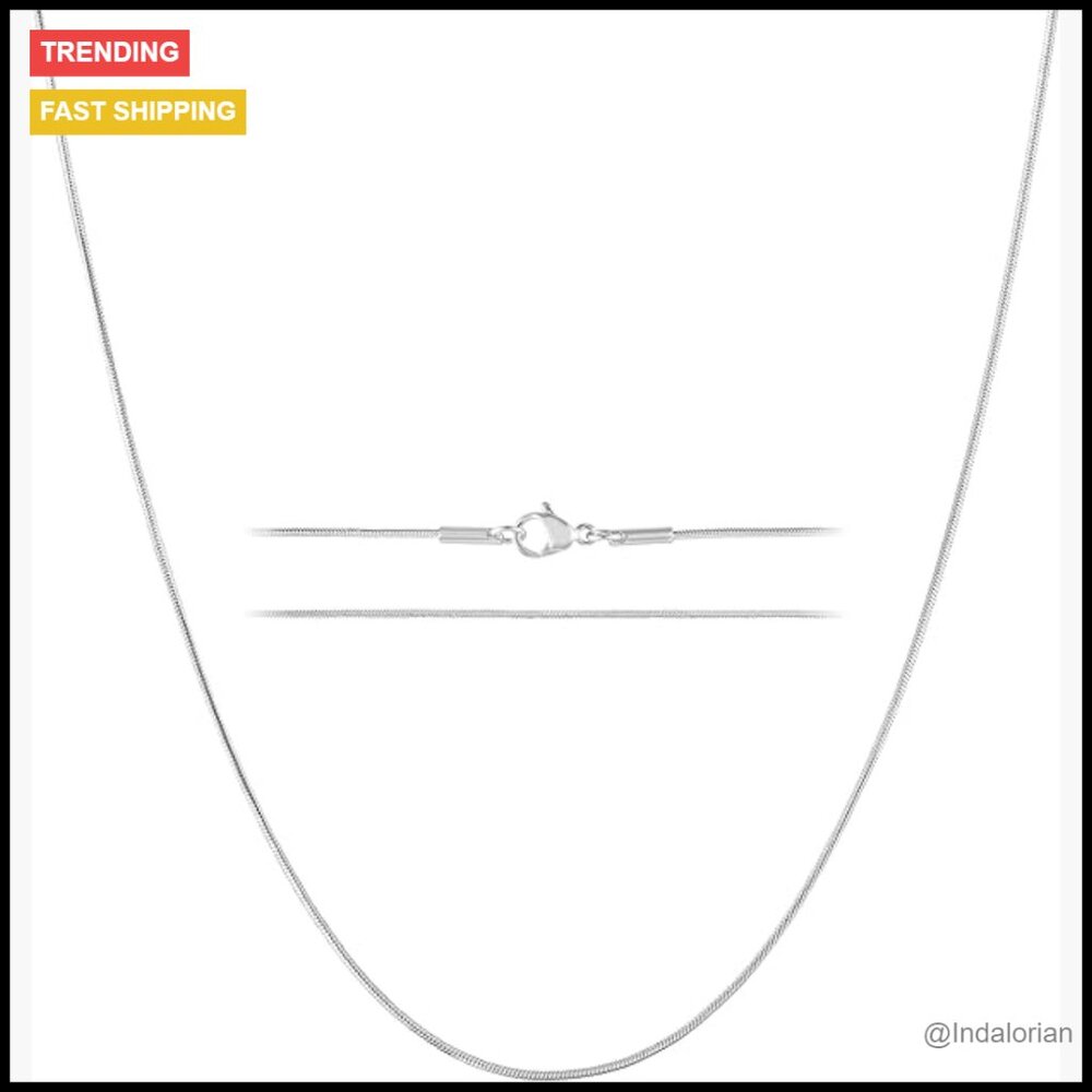 Sterling Silver Snake Chain Necklace Thin Dainty Lobster Clasp